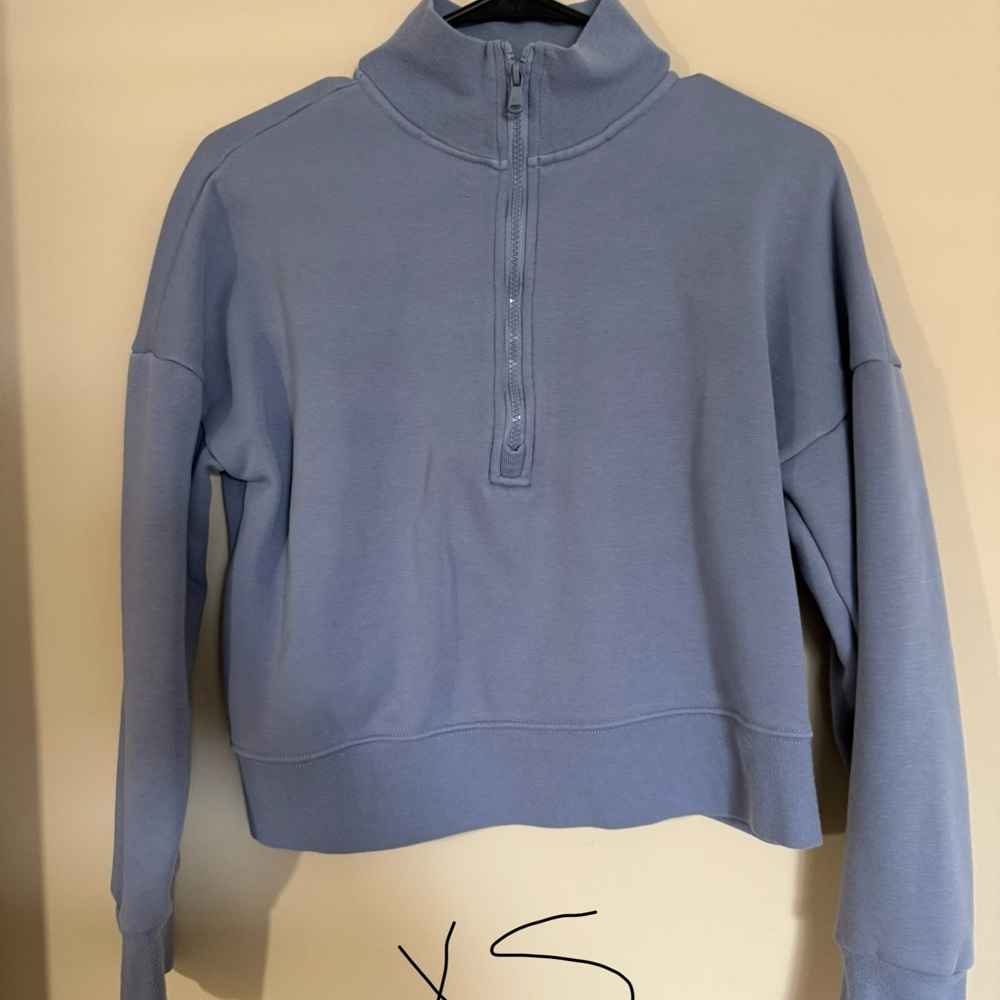 Fabletics Blue Cowl Neck Pullover Sweater